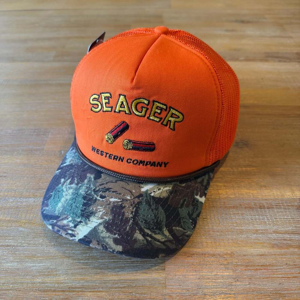 Seager Gone Huntin' Snapback Hat Orange Camo NWT